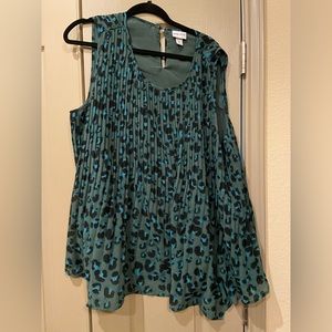 Ava & Viv Flowy Leopard Top Size 2X